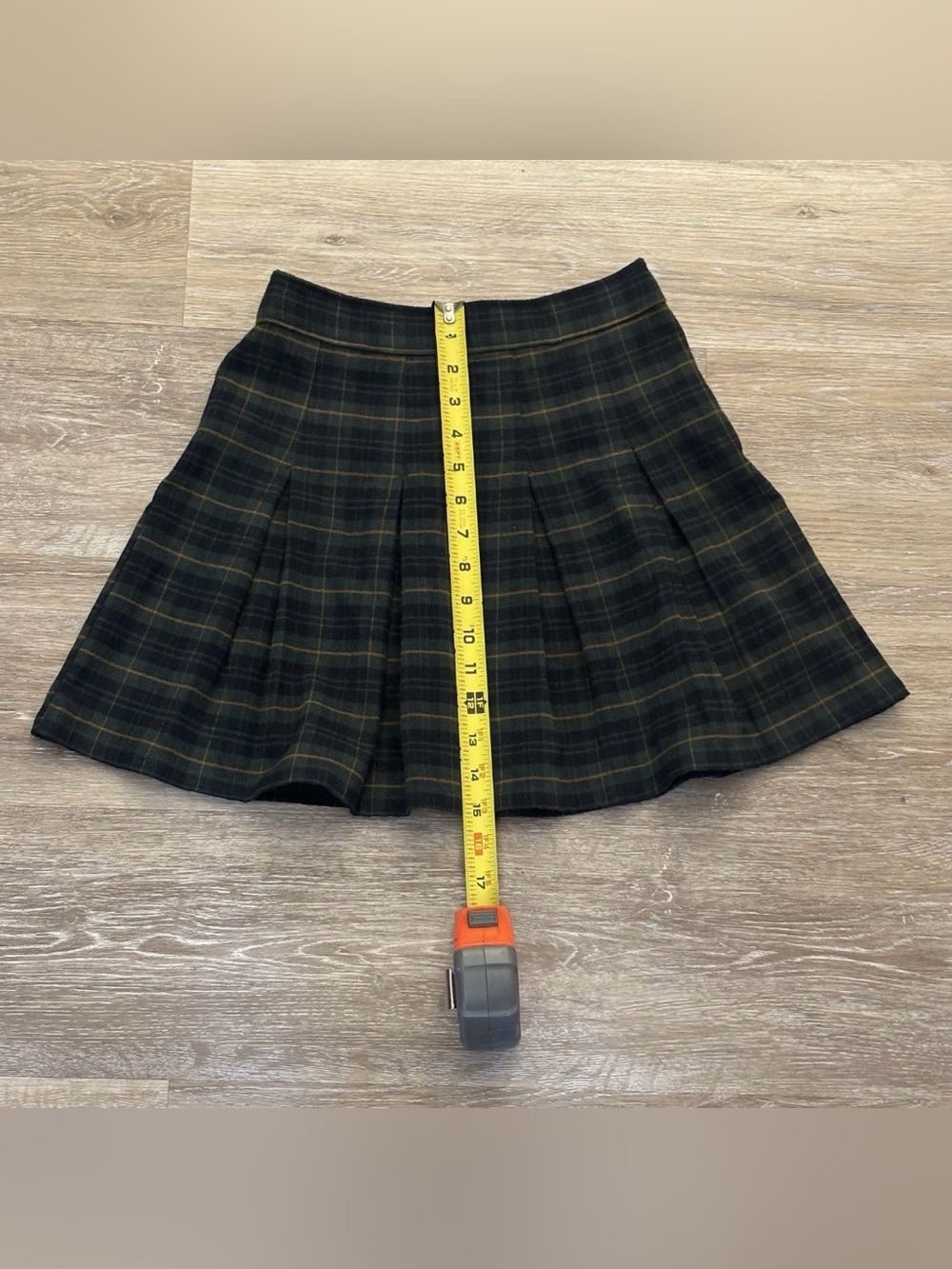 Hollister Skirt Womens XS Green Ultra High Rise Mini Flare Plaid Pleated School - Picture 4 of 8